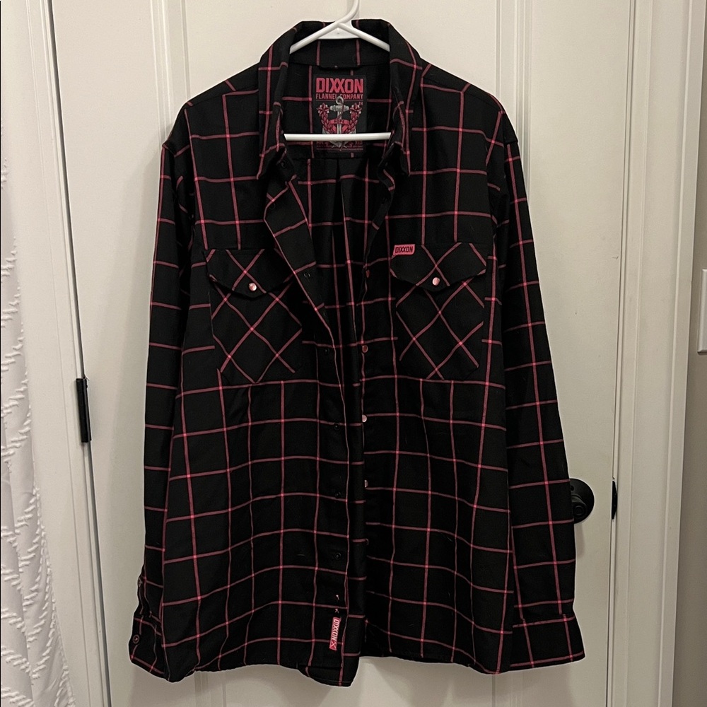 Dixxon Black and Pink Men's Flannel Shirt